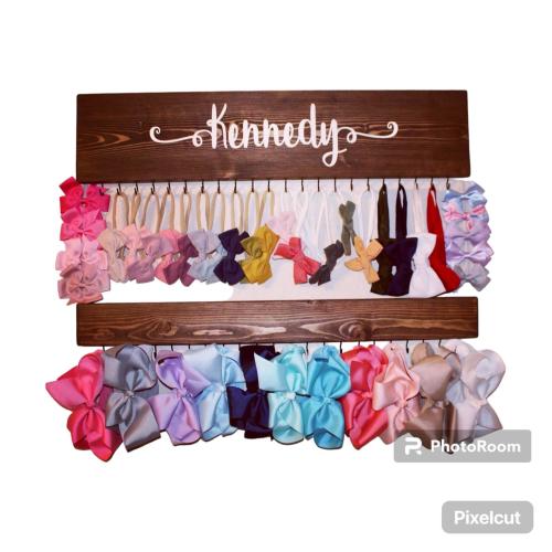Personalized Hair Bow Holder: Handmade Nursery Wall Decor