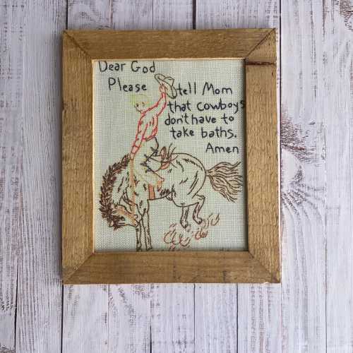 Barn wood framed cowboy picture, cowboy bathroom picture, cowboy nursery decor, western bathroom accessory, rustic home decor, cowboy bath