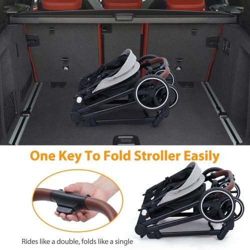 Double Stroller Track Tandem Stroller for Infant and Toddler