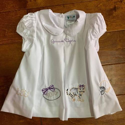 LSU Tigers football pleat embroidery dress