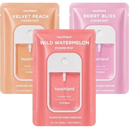 Touchland Juicy Trio Hydrating Hand Sanitizer Spray Set Travel Size