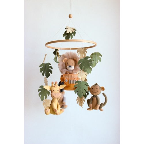 Safari baby mobile, safari animal mobile, jungle baby mobile, girafi baby mobile, safari nursery decor
