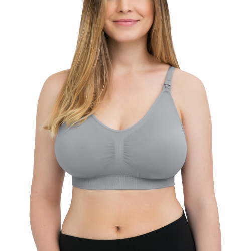 Kindred Bravely Sublime Busty Seamless Nursing Bra for F,G,H,I Cup | Wireless Maternity & Postpartum Bra (Grey, X-Large Busty)