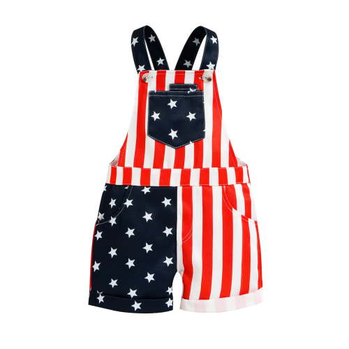 Loicainy Infant Baby Toddler Boy Girl Independence Day Overall 3 6 9 12 18 Months Star Stripe Print Sleeveless Suspender Pants Cute Style Clothing for 4th of July