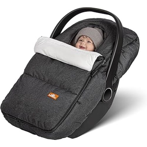 Bemece Car Seat Cover Baby, Universal Winter Baby Car Seat Cover with Peeping Window, Waterproof & Windproof, Newborn Essentials (Dark Gray)
