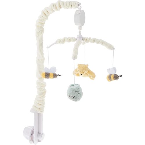 Disney Winnie The Pooh Classic Pooh Ivory, Sage, Butter Musical Mobile with Hunny Pot and Bees, Ivory, Sage, Butter, Brown