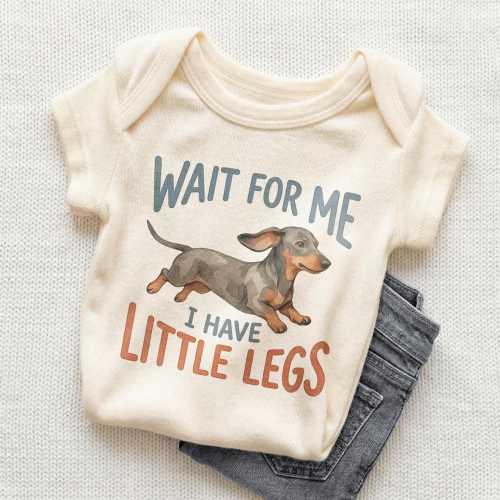 Wait For Me I Have Little Legs Baby Onesie - Funny Dachshund Bodysuit