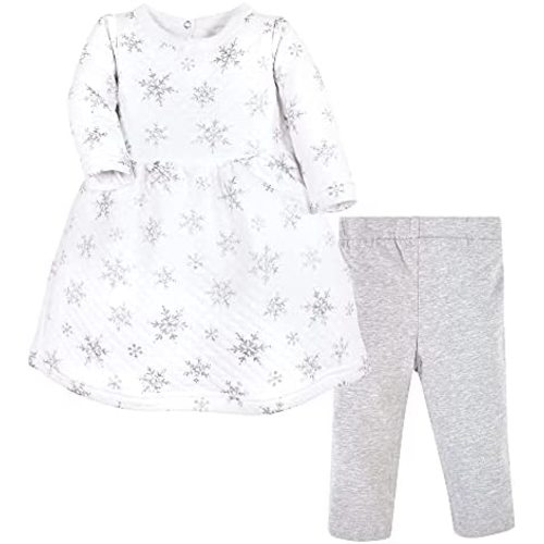 Hudson Baby Unisex Baby Quilted Cotton Dress and Leggings