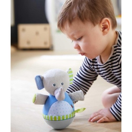 HABA Roly Poly Elephant Soft Wobbling & Chiming Baby Toy