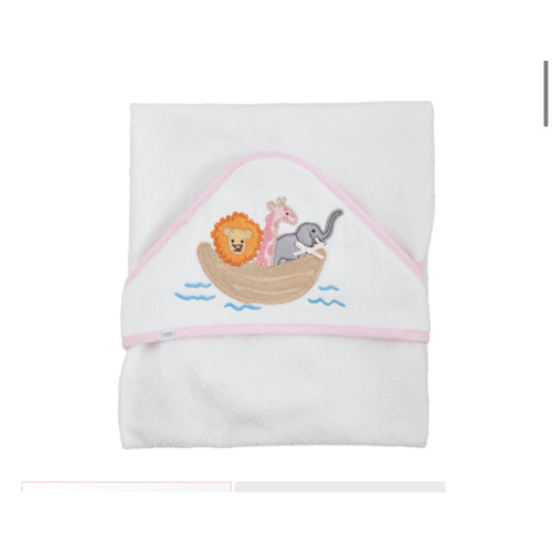 Pink Noah's Ark Hooded Towel | Kids Towel | Mud Pie