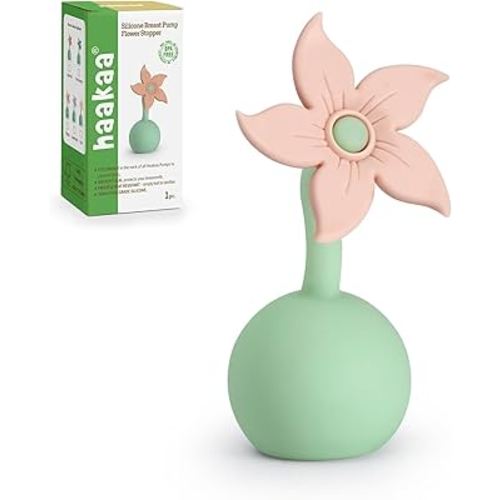 haakaa Manual Breast Pump Flower Stopper (Blush) - Made of Premium Silicone, BPA Free, Compatible with All haakaa Breast Pumps