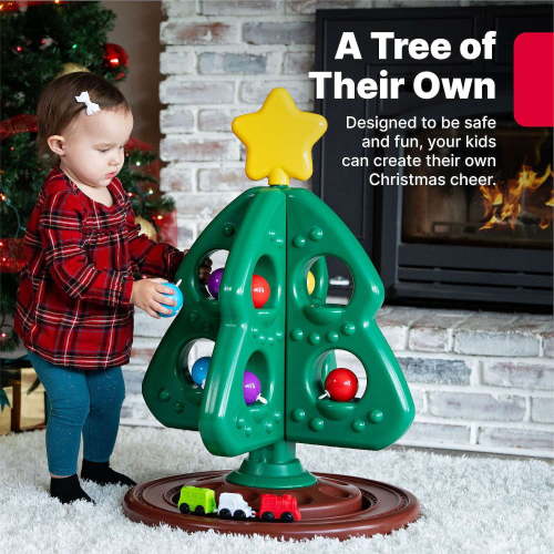 Step2 My First Christmas Tree with Toy Train Light Up Star 8 Bonus Ornaments for Toddlers Limited Edition Color