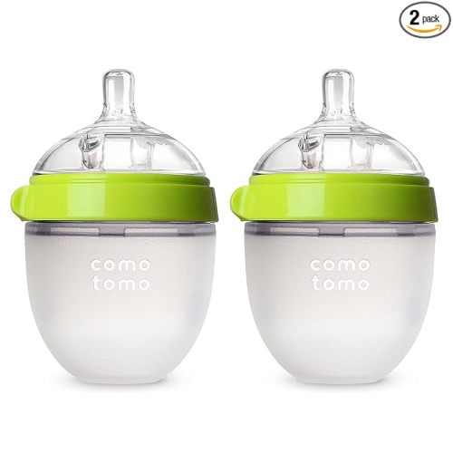 Comotomo Baby Bottle Double Pack, Green, 5oz