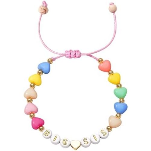 Big Sister Bracelet for Toddler Daughter Niece Big Sis Bracelet Matching Outfits shirts Sister Gift for Teen Girls Announcement Jewelry for Girls Charm Birthday Gifts