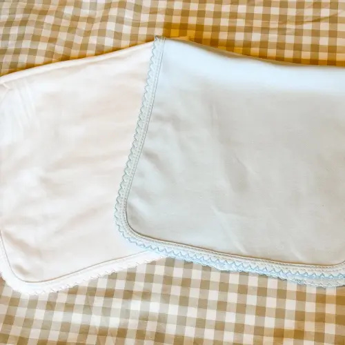 Picot Trim Cotton Burp Cloth