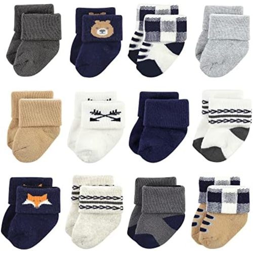 Hudson Baby Unisex Baby Cotton Rich Newborn and Terry Socks