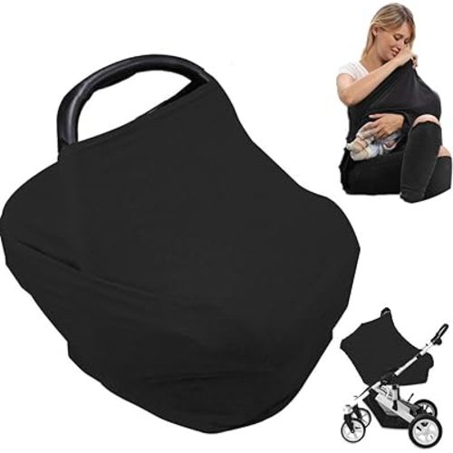 Nursing Cover for Baby Breastfeeding, Newborn Essentials Breathable Car Seat Covers up for Babies Boy Girl Infant Added Privacy for Carseat Canopy New Mom Must Haves Stuff Shower Gifts Registry Search