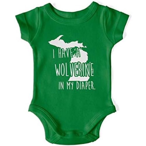 In My Diaper I Have A WolverIne - Michigan Rival Sports Fans Baby One Piece