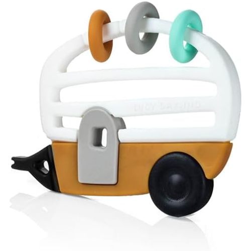 Lucy Darling Baby Teething Toy - Little Camper RV - Silicone Baby Chew Toy for 0-6 and 0-12 Months - BPA Free Teether for Babies - Soothe Babies Gums - Teether Toy