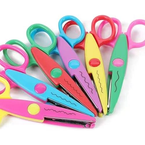 Decorative Paper Edge Scissor Set –5'' Colorful Paper Edger Scissors Great for Kids, Teachers, Crafts, Scrapbooking, DIY Projects and Kids Crafts, Set of 6 (5inch)