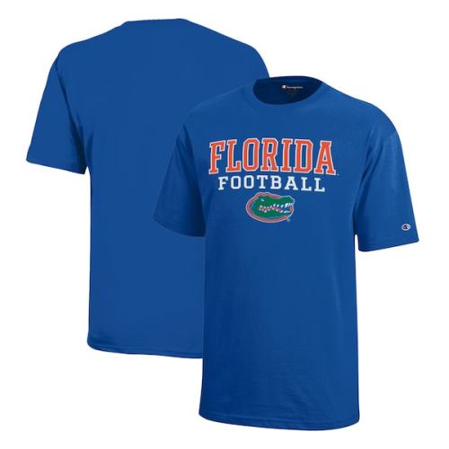 Youth Champion  Royal Florida Gators Stacked Logo Football T-Shirt
