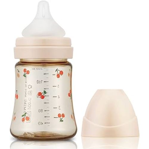 Grosmimi PPSU Baby Bottle, BPA Free (6oz Cherry_Rose Gold)