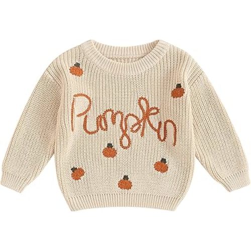 Toddler Baby Girl Boy Knit Football Sweater Long Sleeve Pumpkin Sweasthirt Fall Winter Clothes Football Outfit