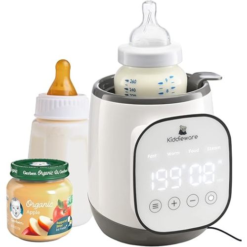 Baby Bottle Warmer for Breastmilk - 5-in-1 Feeding Bottle Warmers for all Bottles, Food Jars, and Breastmilk Bags - Smart Accurate Temperature Control, Automatic Shut-Off Milk Warmer for Baby