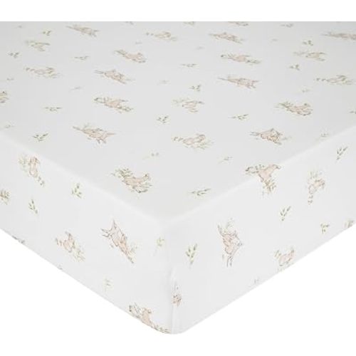 Baby Fitted Crib Sheet, Rayon Made from Bamboo, 52"x28" (Bunny)