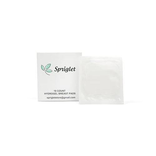 Spriglet Hydrogel Nipple Pads for Breastfeeding, 10 Count Pack, Breast Feeding Gel Pads for Soothing Relief and Enhanced Nursing Experience