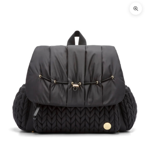 Levy Stylish Diaper Backpack - Black Herringbone