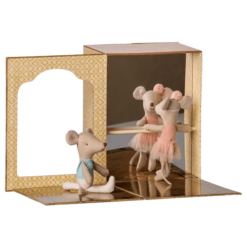 Ballet mice in dance studio, Little sister and brother