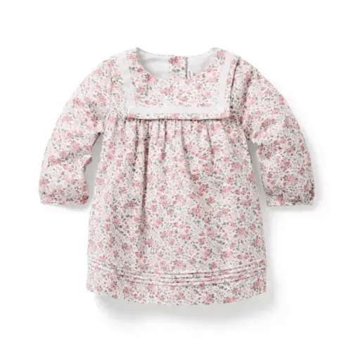 Baby Jet Ivory Ditsy Floral Baby Ditsy Floral Pintuck Dress by Janie and Jack