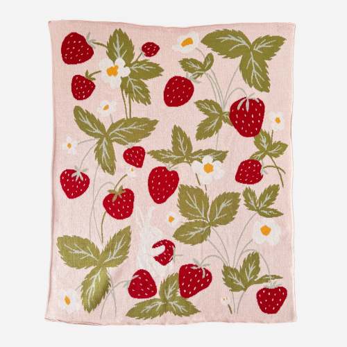Strawberry Bunny Blanket | Organic Cotton Baby Gift – The Blueberry Hill