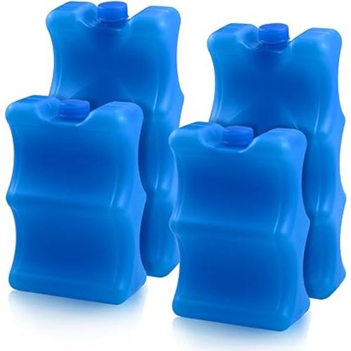 Bercoor Pack of 4 Reusable Ice Packs for Breastmilk Storage, Bottle Ice Packs for Breastfeeding Mom