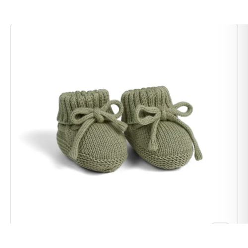 Knitted Booties in Sage Green
