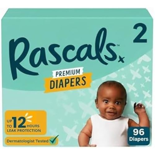 Rascals Premium Diaper (Size 2, 96 Count)