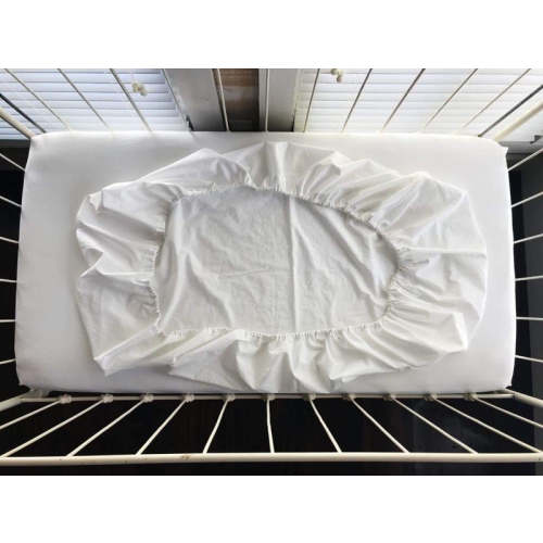 White Fitted Crib Sheet — White
