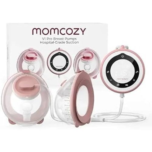 Momcozy V1 Pro Wearable Breast Pump, Hospital-Grade Pocket Primary Pump, Hands-Free Portable Pump with Lightweight Visible Cups for Real Milk Removal