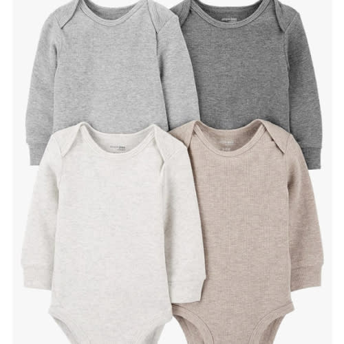 Simple Joys by Carter's Baby 4-Pack Long-Sleeve Thermal Bodysuit