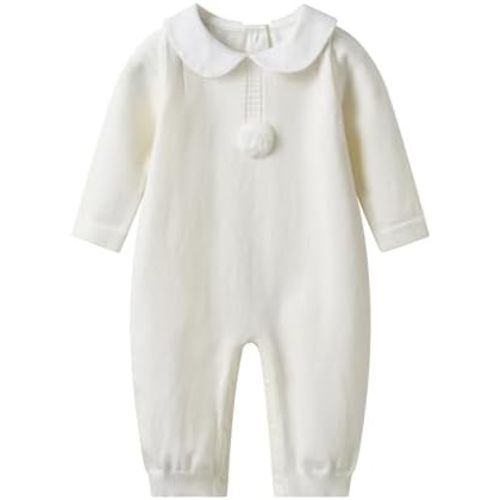 Baby Infant Boy Girl Peter Pan Collar Knit Sweater Romper Outfit Clothes One-Piece Coverall Baby Clothing Jumpsuit