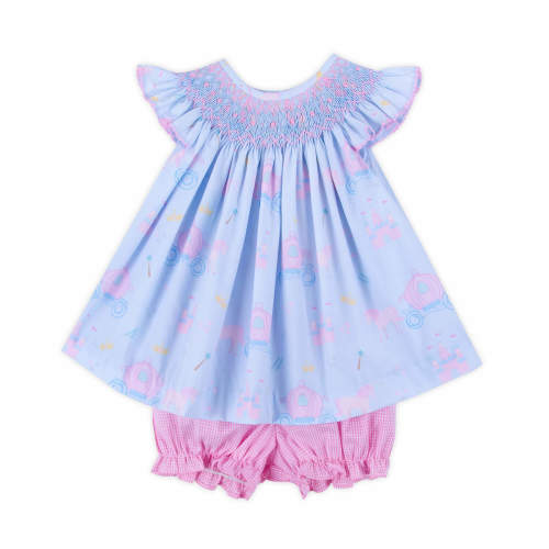 Magical Princess Light Blue Smocked Bloomer Set