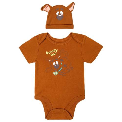 Warner Bros. Scooby-Doo Scooby Doo Baby Boys' Cosplay Bodysuit and Hat Set Brown