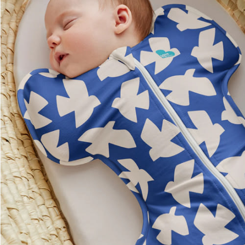 Swaddle Up™ 1.0 TOG Cotton Cobalt Paperbirds