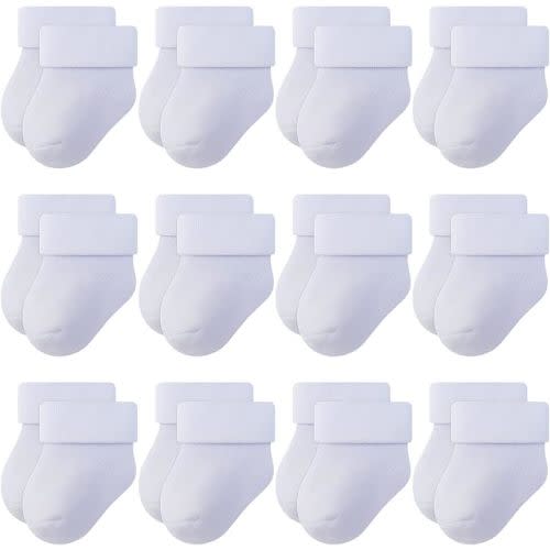 Newborn Baby Socks 0-6 Months Terry Turn Cuff Socks