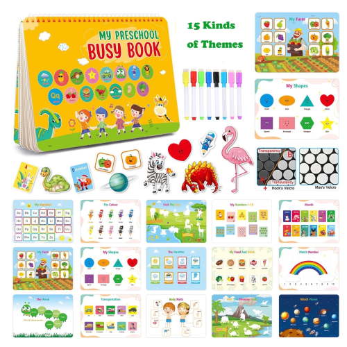 Montessori Learning Toys for Toddlers 2-4, Educational Busy Books for Kids Aged 3 4 5 Years Old