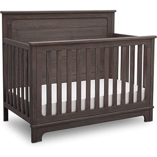 Delta Children Simmons Kids Slumbertime Monterey 4-in-1 Convertible Crib, Rustic Grey