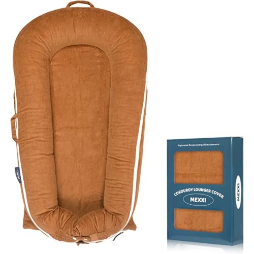 Corduroy Baby Nest Cover for Dockatot Deluxe+ Docks | MEXXI Hypoallergenic Cotton Newborn Lounger Cover | (Cover Only) (Brown)