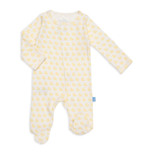 many ducks yellow organic cotton magnetic footie
