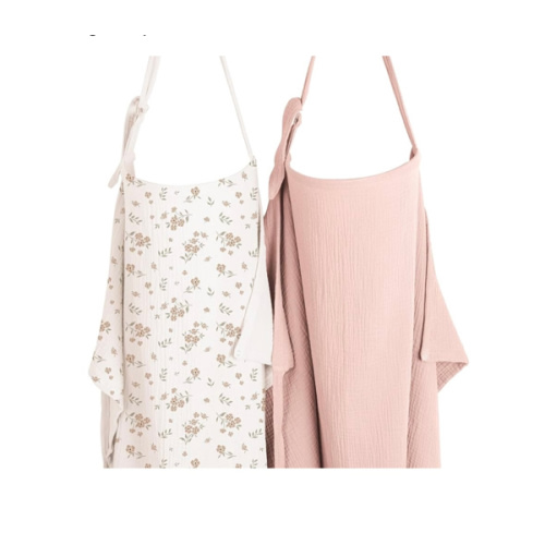 Konssy 2-Pack Muslin Nursing Cover Up for Breastfeeding Moms with Rigid Hoop, 100% Cotton, Lightweight & Breathable Breastfeeding Cover, Adjustable & Comfort